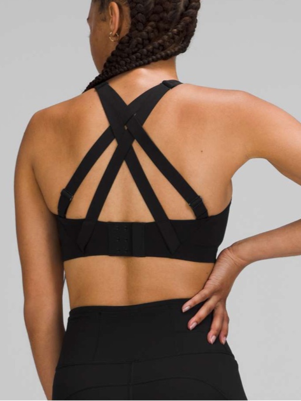 Lululemon Energy Bra High Support,
B-DDD Cups 38D Black Strappy
